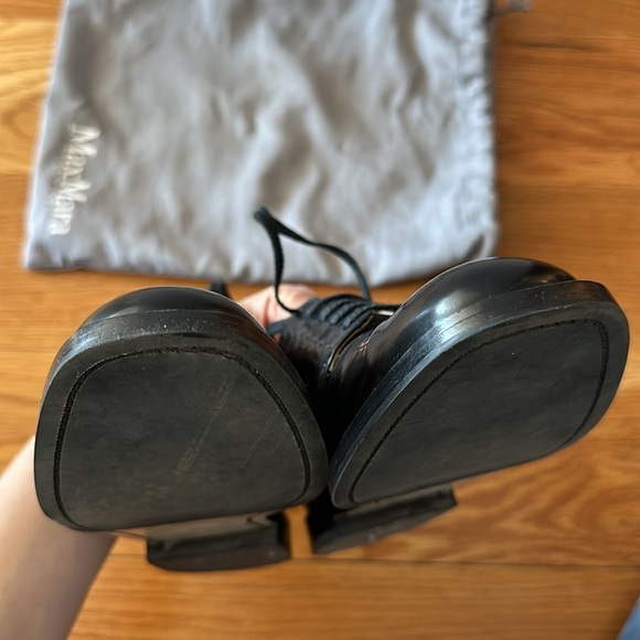 MaxMara classic black women’s lace up oxfords with stitching detail EU39 - Picture 5 of 8